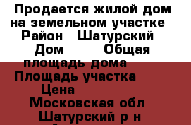 Продается жилой дом на земельном участке › Район ­ Шатурский › Дом ­ 31 › Общая площадь дома ­ 30 › Площадь участка ­ 16 › Цена ­ 1 200 000 - Московская обл., Шатурский р-н, Антипино д. Недвижимость » Дома, коттеджи, дачи продажа   . Московская обл.